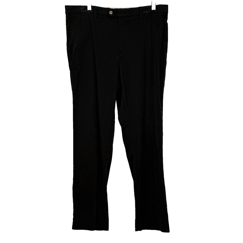 Tommy Bahama Chino Pants Mens 36x32 Black Silk Blend Flat Front Straight Leg